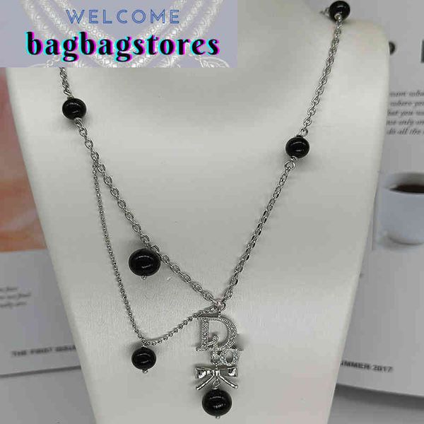 d's new medieval bow black pearl exquisite temperament women's necklace jewelry, Silver
d's new medieval bow black pearl exquisite temperament women's necklace jewelry, Silver