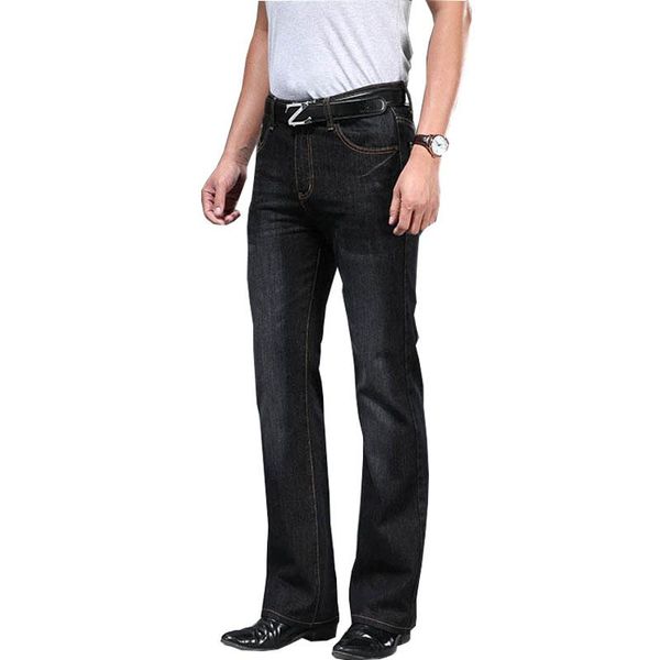 jeans for men men's big flared jeans boot cut leg flared loose fit high waist male designer classic denim black, Blue 
jeans for men men's big flared jeans boot cut leg flared loose fit high waist male designer classic denim black, Blue