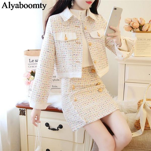 two piece dress korean chic autumn winter women 2 pcs set apricot blue tweed short coat+mini a-line zipper skirt elegant office lady suit, White
two piece dress korean chic autumn winter women 2 pcs set apricot blue tweed short coat+mini a-line zipper skirt elegant office lady suit, White