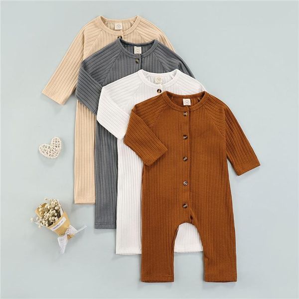 jumpsuits toddler baby boys girls casual cotton long sleeve jumpsuit, soft solid color ribbed button round neck romper, 3-24 months, Blue 
jumpsuits toddler baby boys girls casual cotton long sleeve jumpsuit, soft solid color ribbed button round neck romper, 3-24 months, Blue