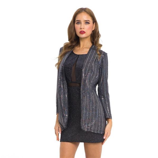 women's suits & blazers vintage single breasted slim plaid women blazer pockets jackets female retro coat sequins outerwear, White;black
women's suits & blazers vintage single breasted slim plaid women blazer pockets jackets female retro coat sequins outerwear, White;black