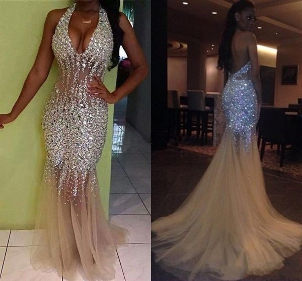 2021 new mermaid prom long bling beads crystal halter v neck see through arabic evening party gowns pageant es sm8e, White;pink
2021 new mermaid prom long bling beads crystal halter v neck see through arabic evening party gowns pageant es sm8e, White;pink