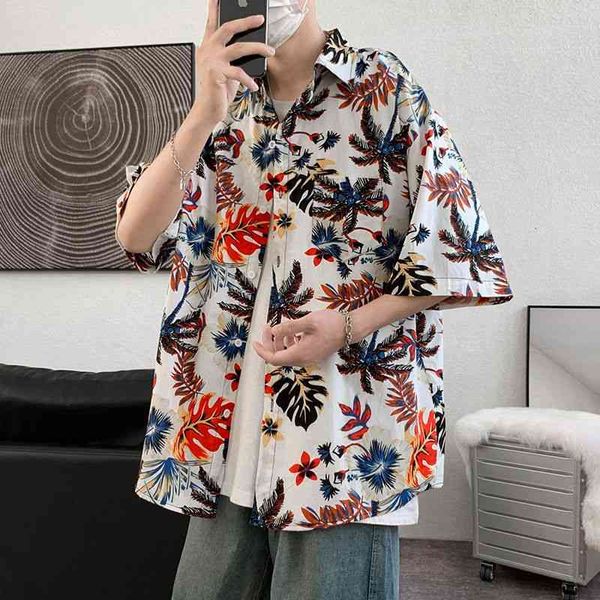 men's casual shirts summer short-sleeved fashion printed streetwear loose breathable flower s hawaiian q7y4, White;black
men's casual shirts summer short-sleeved fashion printed streetwear loose breathable flower s hawaiian q7y4, White;black