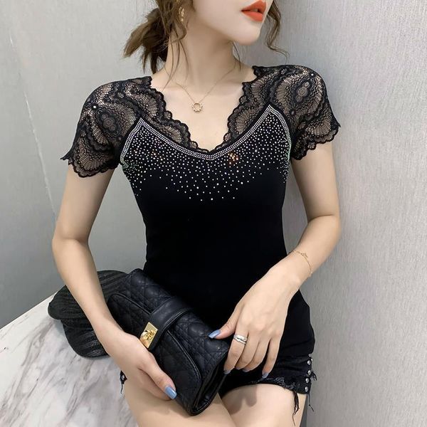 women t-shirt 2021 new summer short sleeve lace fashion casual v-neck lace patchwork women and shirt blusas, White
women t-shirt 2021 new summer short sleeve lace fashion casual v-neck lace patchwork women and shirt blusas, White