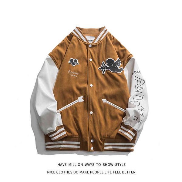 women's jackets male and female pilot baseball jacket, large jacket embroidered with cupid label, chic college couple jacket, in autumn, Black;brown
women's jackets male and female pilot baseball jacket, large jacket embroidered with cupid label, chic college couple jacket, in autumn, Black;brown