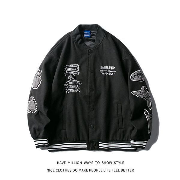 men's jackets original arrival embroid men baseball bomber jacket women boyfriend style letter coat streetwear varsity chic casual, Black;brown
men's jackets original arrival embroid men baseball bomber jacket women boyfriend style letter coat streetwear varsity chic casual, Black;brown