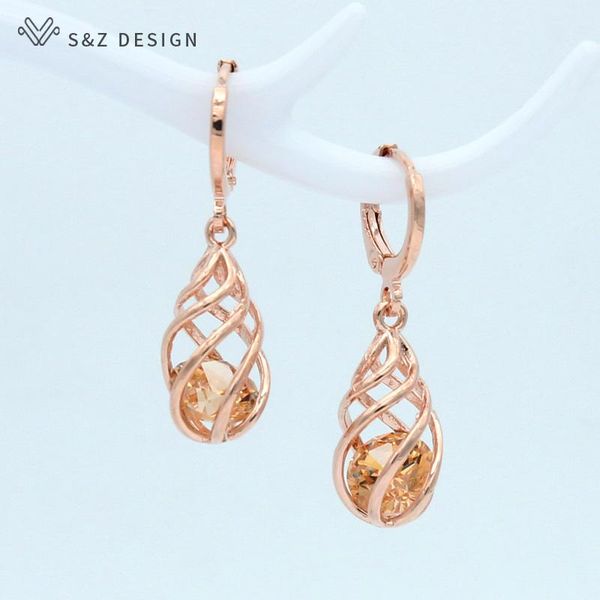 dangle & chandelier s&z 585 rose gold spiral hollow water drop zircon earrings for women gift anti-allergy texture jewelry party eardrop, Silver
dangle & chandelier s&z 585 rose gold spiral hollow water drop zircon earrings for women gift anti-allergy texture jewelry party eardrop, Silver