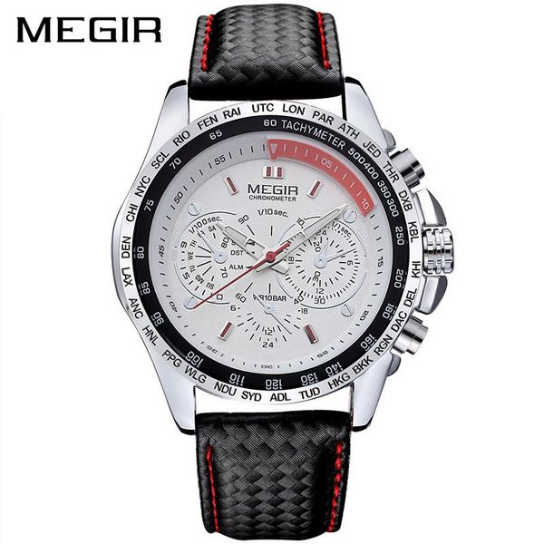 wristwatches megir brand men's watch luminous waterproof leather strap sports quartz fashion watches relogio masculino 1010g, Slivery;brown
wristwatches megir brand men's watch luminous waterproof leather strap sports quartz fashion watches relogio masculino 1010g, Slivery;brown