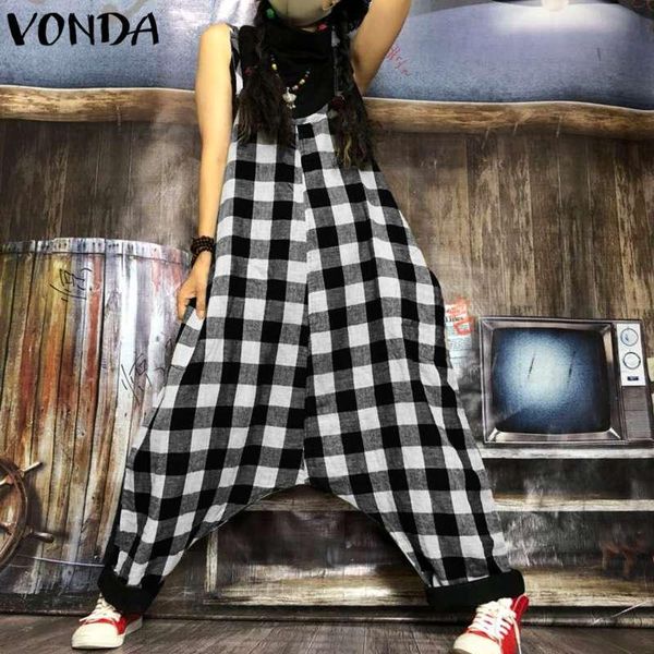 women's jumpsuits & rompers womens jumpsuit 2021 summer vintage harem pants plaid printed playsuits casual loose sleeveless overalls pl, Black;white
women's jumpsuits & rompers womens jumpsuit 2021 summer vintage harem pants plaid printed playsuits casual loose sleeveless overalls pl, Black;white