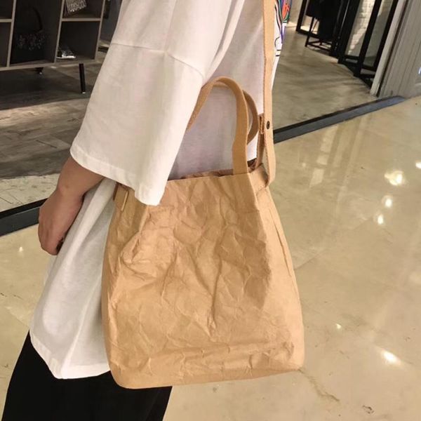 waterproof shoulder bags tote paper handbag bags paper shopper casual designer kraft for women's bag bucket women dupont women jtofo