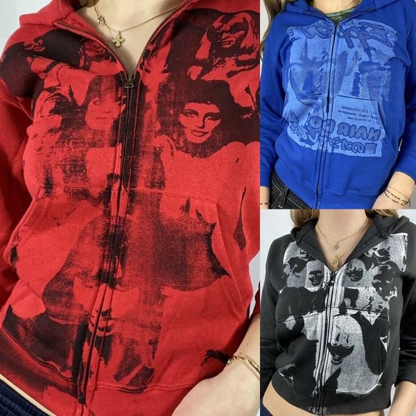 women's jackets women zip up hoodie jacket gothic punk abstract portrait graphic sweatshirt coat, Black;brown
women's jackets women zip up hoodie jacket gothic punk abstract portrait graphic sweatshirt coat, Black;brown