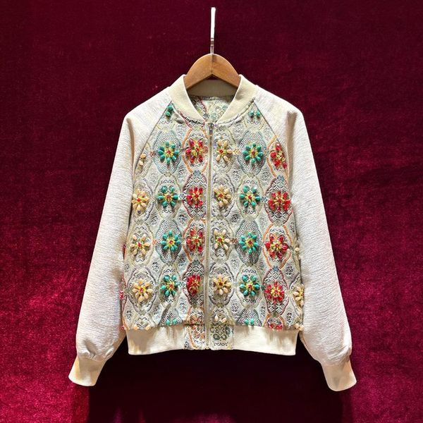 women's jackets vintage heavy industry beaded ladies flower jacket baseball uniform autumn casual temperament for women, Black;brown
women's jackets vintage heavy industry beaded ladies flower jacket baseball uniform autumn casual temperament for women, Black;brown