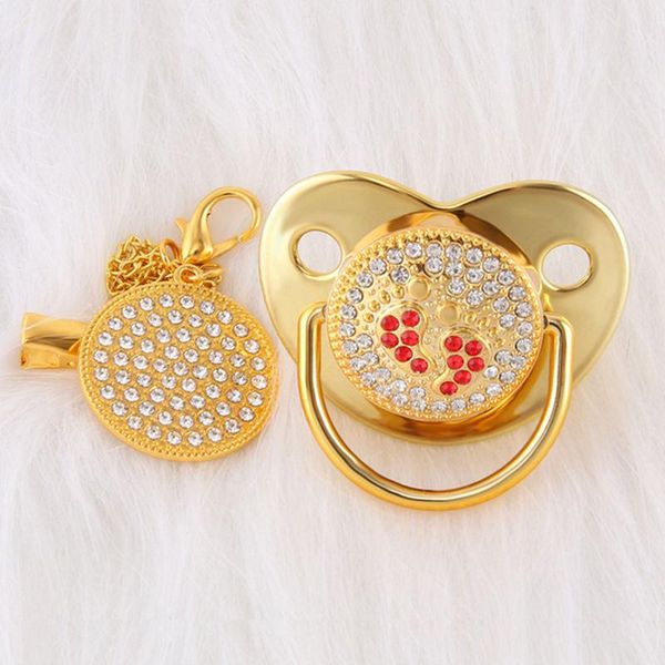 pacifiers# luxury bling baby pacifier clip chains bpa safe born dummy nipple red footprint shape crystal diamond infant soother
pacifiers# luxury bling baby pacifier clip chains bpa safe born dummy nipple red footprint shape crystal diamond infant soother