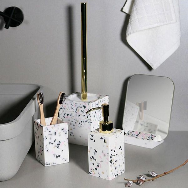 bath accessory set conjunto de produtos higiene pessoal terrazzo ferramentas limpeza criativas escova banheiro acessrios
bath accessory set conjunto de produtos higiene pessoal terrazzo ferramentas limpeza criativas escova banheiro acessrios