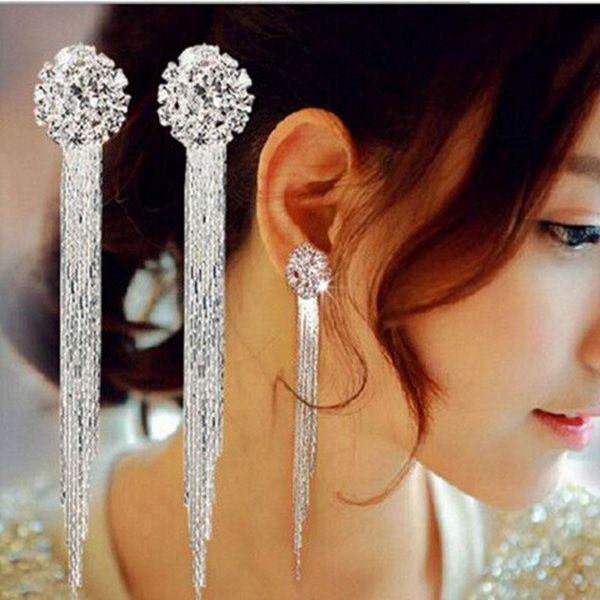 dangle & chandelier arrival luxury bridal rhinestone round shape tassel clip on earrings non piercing for women statement, Silver
dangle & chandelier arrival luxury bridal rhinestone round shape tassel clip on earrings non piercing for women statement, Silver