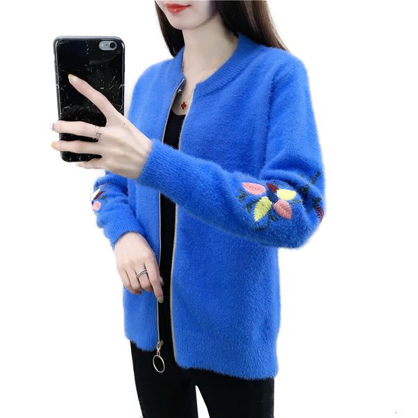 2021 autumn winter women's imitation mink wool knitted cardigan jacket new clothing embroidered sweater all-match tide retv, White;black
2021 autumn winter women's imitation mink wool knitted cardigan jacket new clothing embroidered sweater all-match tide retv, White;black