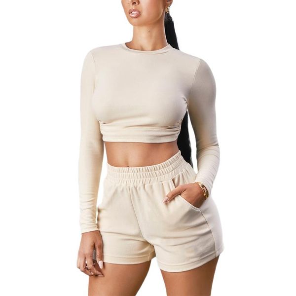 women's tracksuits short backless long sleeve and shorts two-piece underwear, solid color lace up shorts set sportswear, Gray
women's tracksuits short backless long sleeve and shorts two-piece underwear, solid color lace up shorts set sportswear, Gray