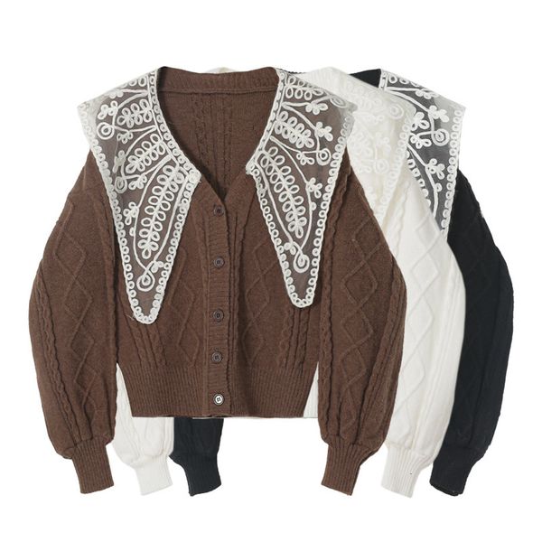 Autumn and Winter Shirts Lace Lapel Women's Cardigan Mesh Tops Single Sleeve Outerwear T3230 Yew8, No3
Autumn and Winter Shirts Lace Lapel Women's Cardigan Mesh Tops Single Sleeve Outerwear T3230 Yew8, No3