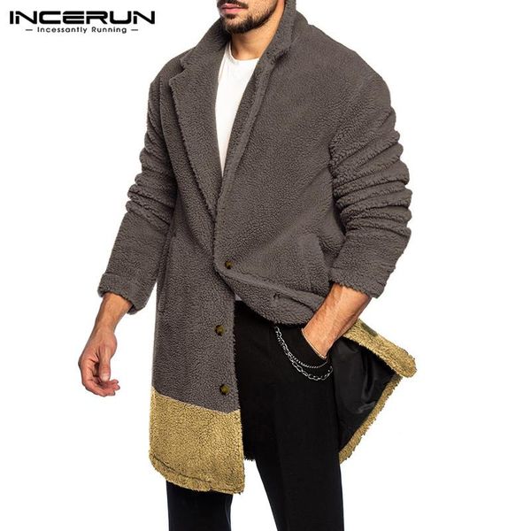 men's jackets incerun winter fashion men coats patchwork lapel long sleeve 2021 faux fleece casual button trench outerwear fluffy warm, Black;brown
men's jackets incerun winter fashion men coats patchwork lapel long sleeve 2021 faux fleece casual button trench outerwear fluffy warm, Black;brown