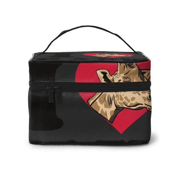 high capacity makeup bag travel cosmetic bag i love sweet giraffe beauty