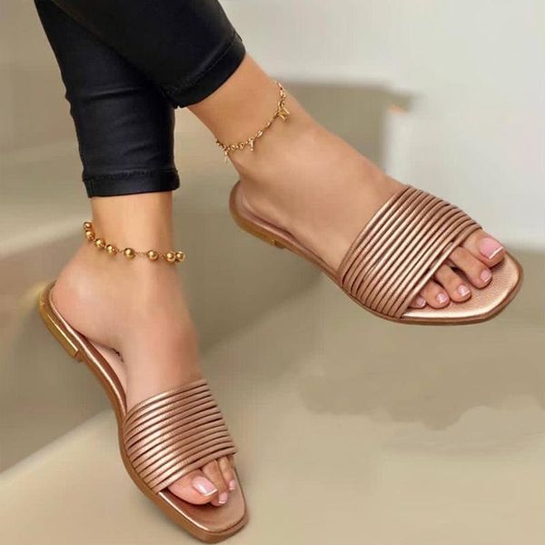 slippers fashion womens women summer open toe flat slides ladies square rome solid outdoor casual shoes females slipper, Black
slippers fashion womens women summer open toe flat slides ladies square rome solid outdoor casual shoes females slipper, Black