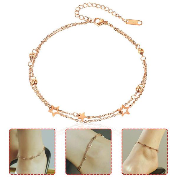 link, chain fashionable and atmospheric lady double layer shiny star pattern thin anklet reveals your temperament 21626, Black
link, chain fashionable and atmospheric lady double layer shiny star pattern thin anklet reveals your temperament 21626, Black