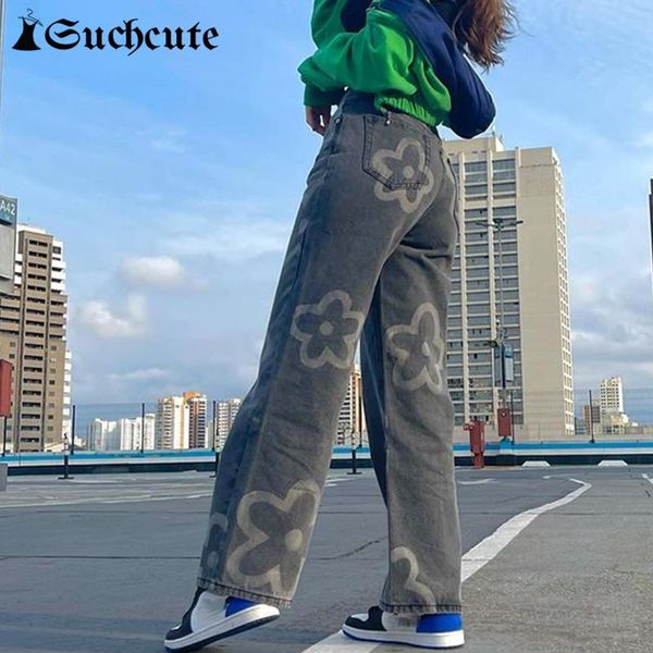 women's jeans suchcute vintage floral print women harajuku casual hight waist streetwear wide leg pants y2k kawaii denim trousers autum, Blue
women's jeans suchcute vintage floral print women harajuku casual hight waist streetwear wide leg pants y2k kawaii denim trousers autum, Blue