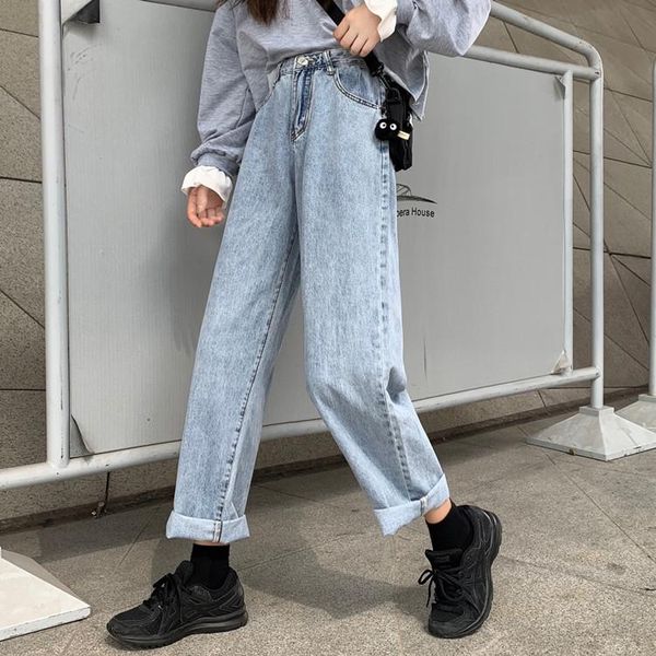 women's jeans spring 2021 korean loose and thin straight wide leg pants high waist washed light color female father, Blue
women's jeans spring 2021 korean loose and thin straight wide leg pants high waist washed light color female father, Blue