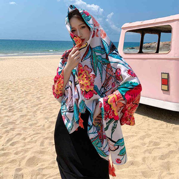 scarves 2022 spring and autumn thin cotton linen women's tourism vacation beach towel national style sunscreen shawl silk scarf summer, Blue;gray
scarves 2022 spring and autumn thin cotton linen women's tourism vacation beach towel national style sunscreen shawl silk scarf summer, Blue;gray