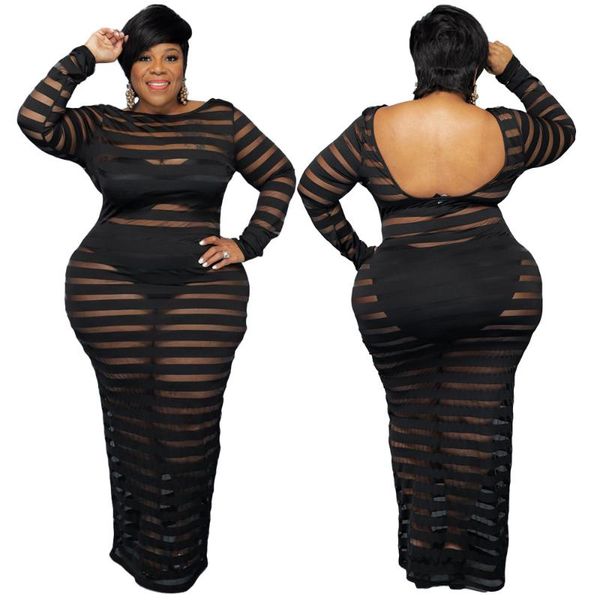 casual dresses mesh patchwork women bodycon plus size l-4xl autumn charming nightclub o-neck sleeveless see-through ankle-length dress, Black;gray
casual dresses mesh patchwork women bodycon plus size l-4xl autumn charming nightclub o-neck sleeveless see-through ankle-length dress, Black;gray