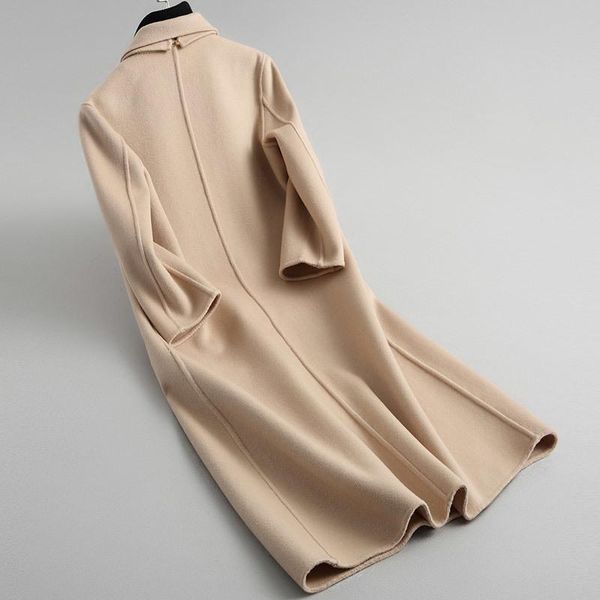 women's wool & blends 2021 winter coat korean elegant double-sided cashmere warm female long coats jacket casaco feminino 38231 lw355, Black
women's wool & blends 2021 winter coat korean elegant double-sided cashmere warm female long coats jacket casaco feminino 38231 lw355, Black