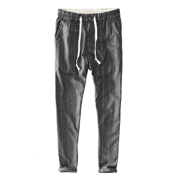 2021 new 30-40 size striped linen long brand casual stretch pants for loose elastic waist beach trousers men pantalones yhuw, Black
2021 new 30-40 size striped linen long brand casual stretch pants for loose elastic waist beach trousers men pantalones yhuw, Black