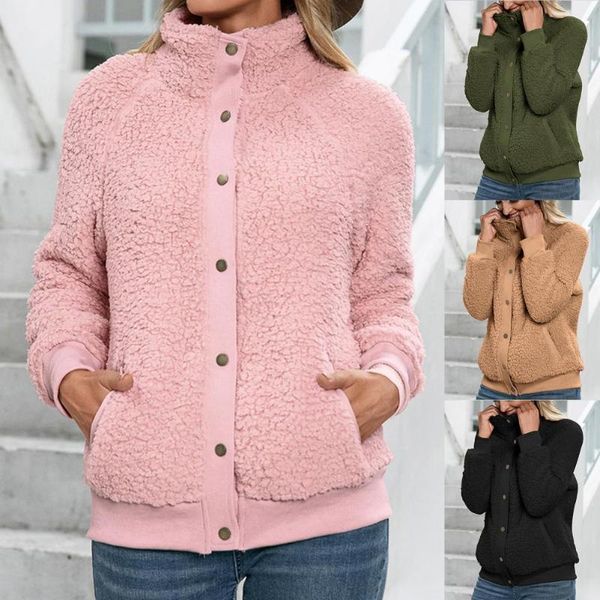 women's jackets autumn winter double-sided plush long sleeve jacket women coat solid color for party, Black;brown
women's jackets autumn winter double-sided plush long sleeve jacket women coat solid color for party, Black;brown