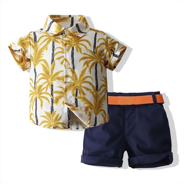 3 pieces kids suit set, coconut tree print lapel collar short sleeve solid color shorts waistband for boys 1, White
3 pieces kids suit set, coconut tree print lapel collar short sleeve solid color shorts waistband for boys 1, White