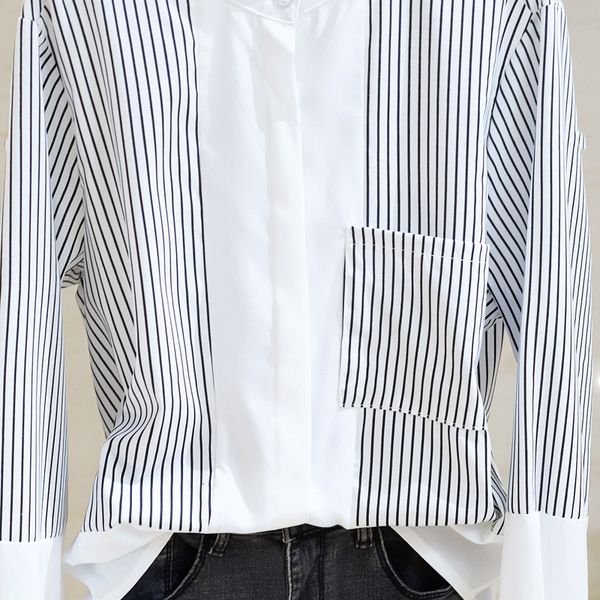Plus Size Blouse Fashion Lift Casual Stripe Collar Long Office Sleeve Lady Work Female White Shirts Black Cloth Blouses T6fk, Black;gray
Plus Size Blouse Fashion Lift Casual Stripe Collar Long Office Sleeve Lady Work Female White Shirts Black Cloth Blouses T6fk, Black;gray