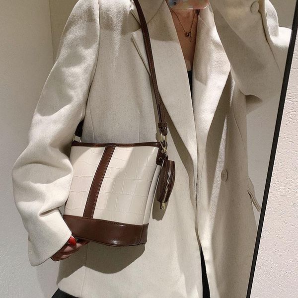 evening bags youth girl shoulder bag personality fashion female pu leather ladies bucket color contrast student literary
evening bags youth girl shoulder bag personality fashion female pu leather ladies bucket color contrast student literary