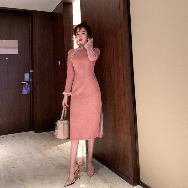 ethnic clothing improved cheongsam, young autumn/winter 2021, mink wool-like high-end banquet dress, long-sleeved dress, Red
ethnic clothing improved cheongsam, young autumn/winter 2021, mink wool-like high-end banquet dress, long-sleeved dress, Red