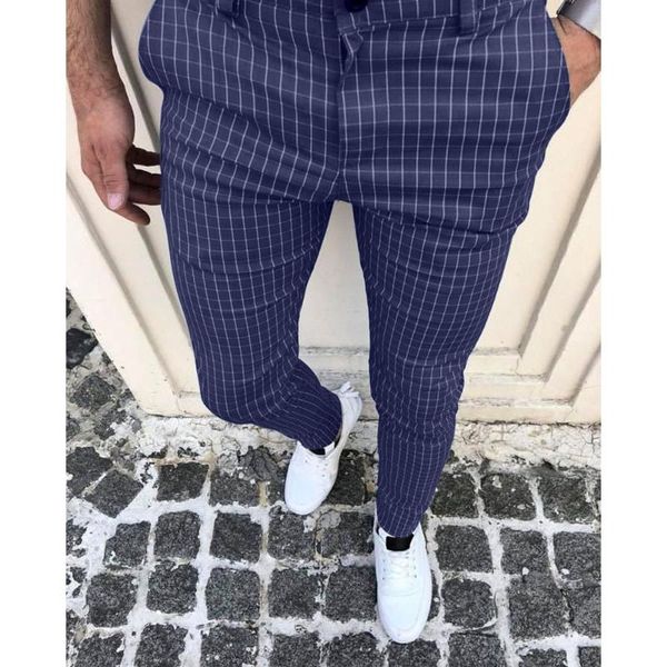 men's pants summer fashion taper small check print slim fit thin casual street wear, Black
men's pants summer fashion taper small check print slim fit thin casual street wear, Black