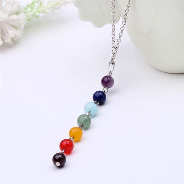 pendant necklaces 7 chakra gem stone beads necklace women yoga reiki healing balancing charms jewelry, Silver
pendant necklaces 7 chakra gem stone beads necklace women yoga reiki healing balancing charms jewelry, Silver