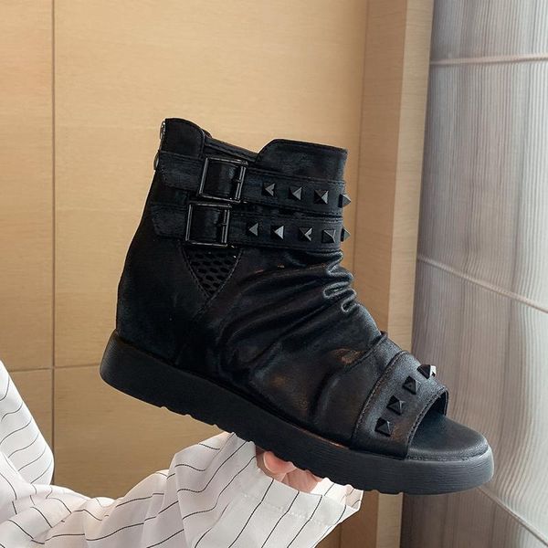 sandals women peep toe 2021 summer wedges rivet casual boots fashion female high heels shoes ladies roman, Black
sandals women peep toe 2021 summer wedges rivet casual boots fashion female high heels shoes ladies roman, Black