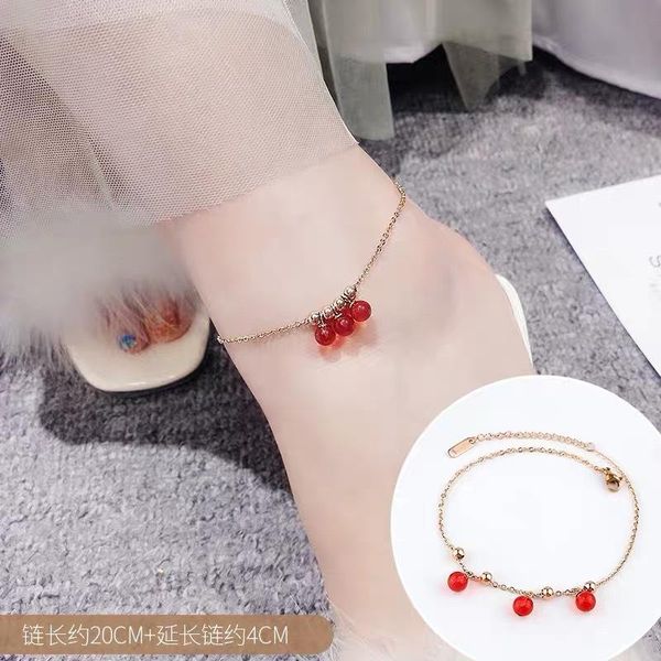 anklets three red lucky beads titanium steel anklet women's mi zhu leg ring ornament beach jewelry, Red;blue
anklets three red lucky beads titanium steel anklet women's mi zhu leg ring ornament beach jewelry, Red;blue