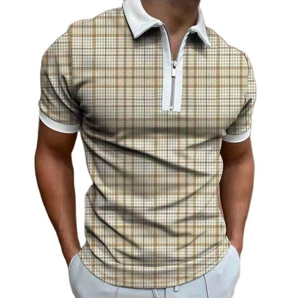 men's polos summer streetwear fashion plaid short sleeve shirt casual lapel zipper patchwork slim breathable, White;black
men's polos summer streetwear fashion plaid short sleeve shirt casual lapel zipper patchwork slim breathable, White;black