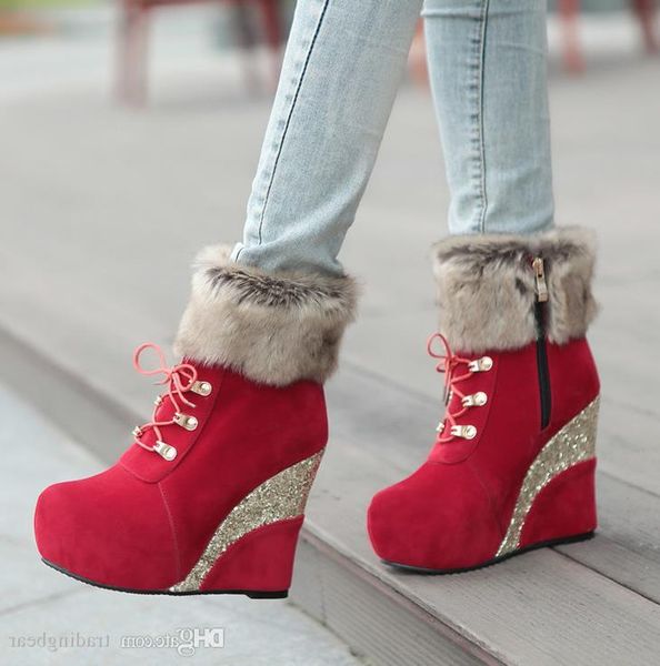 fashion luxury designer women shoes woman ankle booties sequined platform wedge high heel fur boots size 33 to 42 43, Black
fashion luxury designer women shoes woman ankle booties sequined platform wedge high heel fur boots size 33 to 42 43, Black