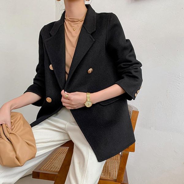 women's wool & blends the 2021 double-sided cloth cashmere coat female brief paragraph small business suit little double, Black
women's wool & blends the 2021 double-sided cloth cashmere coat female brief paragraph small business suit little double, Black