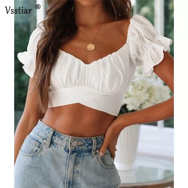 women's blouses & shirts vsstiar summer off shoulder blouse women slash neck puff sleeve bow elegant ruffles short female, White
women's blouses & shirts vsstiar summer off shoulder blouse women slash neck puff sleeve bow elegant ruffles short female, White