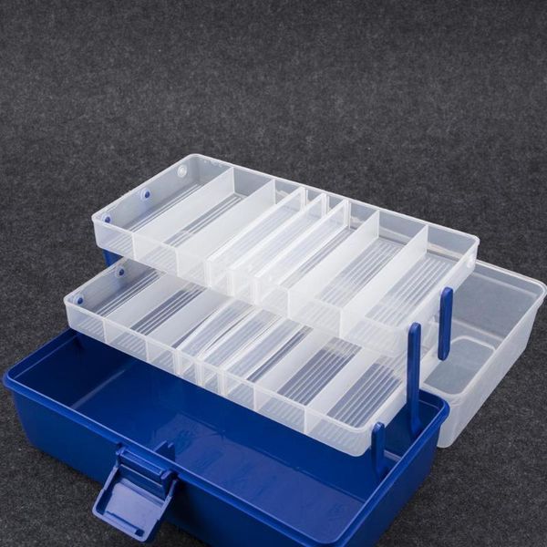 fishing accessories 3/4 layers waterproof tackle box tray hooks lures baits storage case ladder shaped container