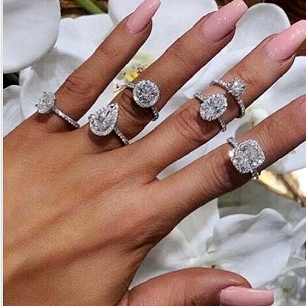 cluster rings lovers ring 100% 925 sterling silver zirconia party wedding band for women engagement diamond finger jewelry, Golden;silver
cluster rings lovers ring 100% 925 sterling silver zirconia party wedding band for women engagement diamond finger jewelry, Golden;silver