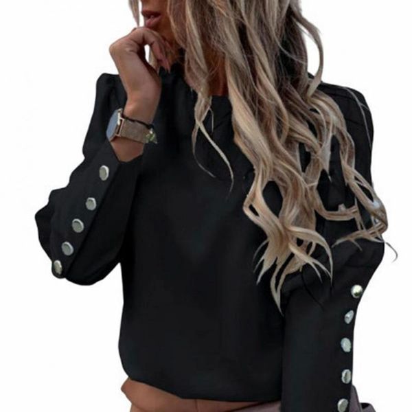 women's blouses & shirts leopard print solid color women shirt long sleeve all-matched o neck office workwear, White
women's blouses & shirts leopard print solid color women shirt long sleeve all-matched o neck office workwear, White