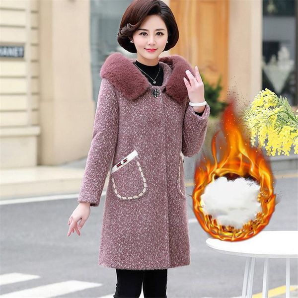 2021 autumn imitation gold mink cashmere female coat fake fox fur collar with hood thicken long wool outwear t191 fpxd, Black
2021 autumn imitation gold mink cashmere female coat fake fox fur collar with hood thicken long wool outwear t191 fpxd, Black