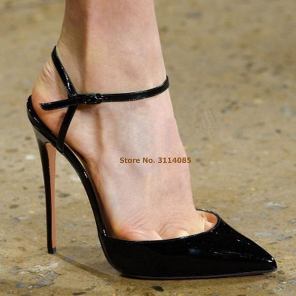 dress shoes women graceful stiletto heels ankle buckle strap shallow pumps pointed toe patent leather wedding banquet dropship, Black
dress shoes women graceful stiletto heels ankle buckle strap shallow pumps pointed toe patent leather wedding banquet dropship, Black